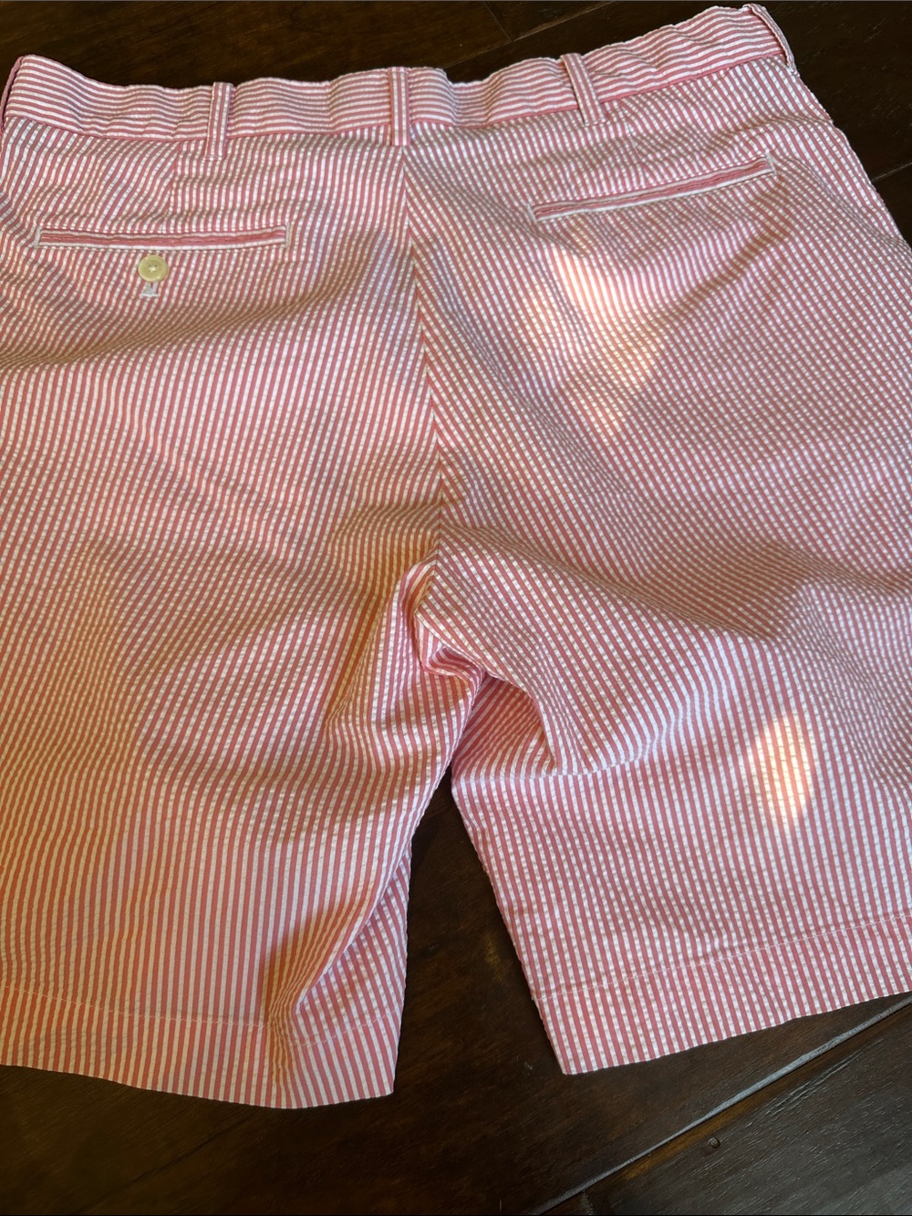 Men's Pink Seersucker Stripe Shorts - Picture 9 of 12